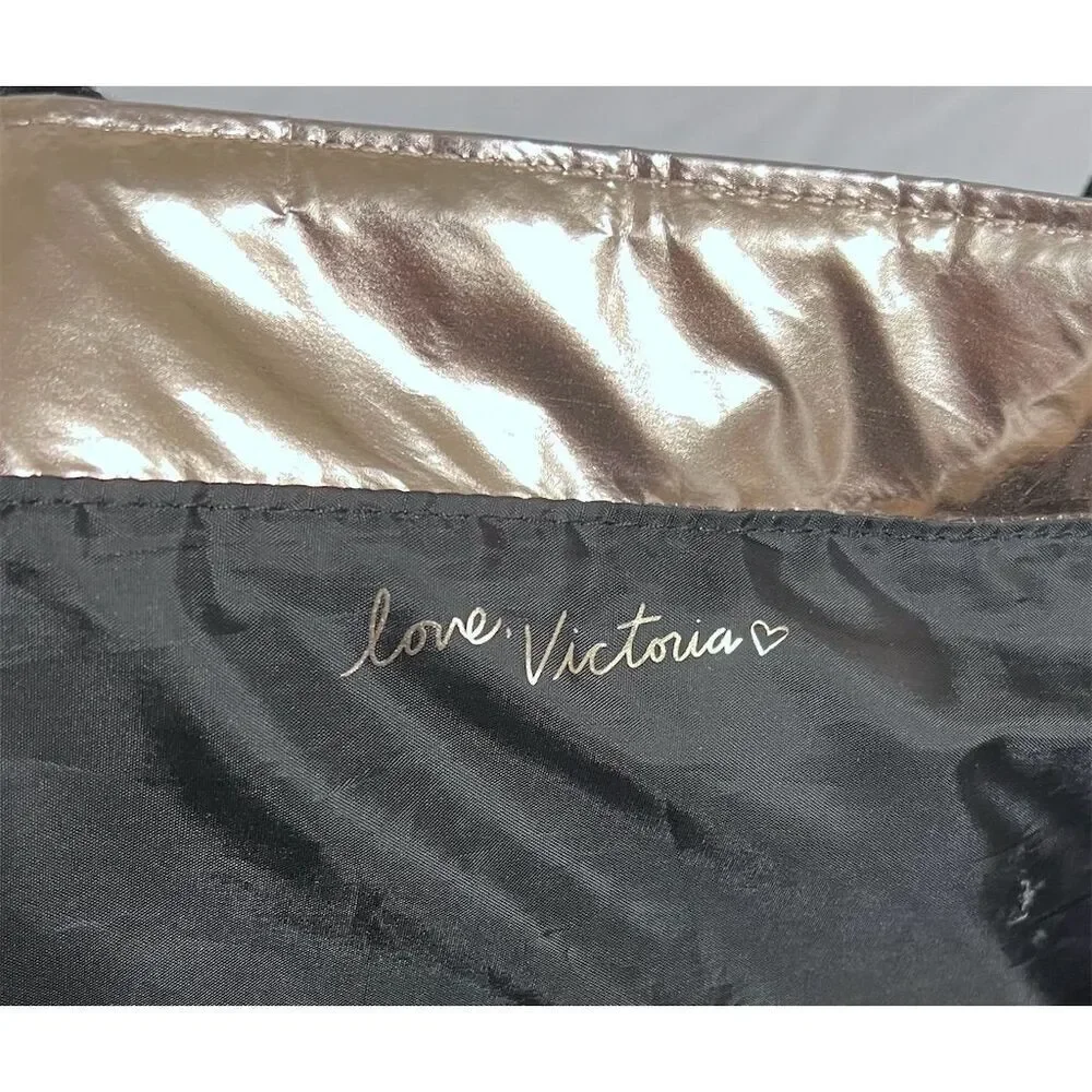Victoria's Secret Rose Gold Chevron Quilted Tote Bag